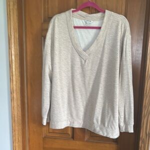 Women's Cream V-Neck Top